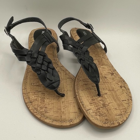 NWOT Merona Black Braided Size 8 Sandals - Picture 3 of 9